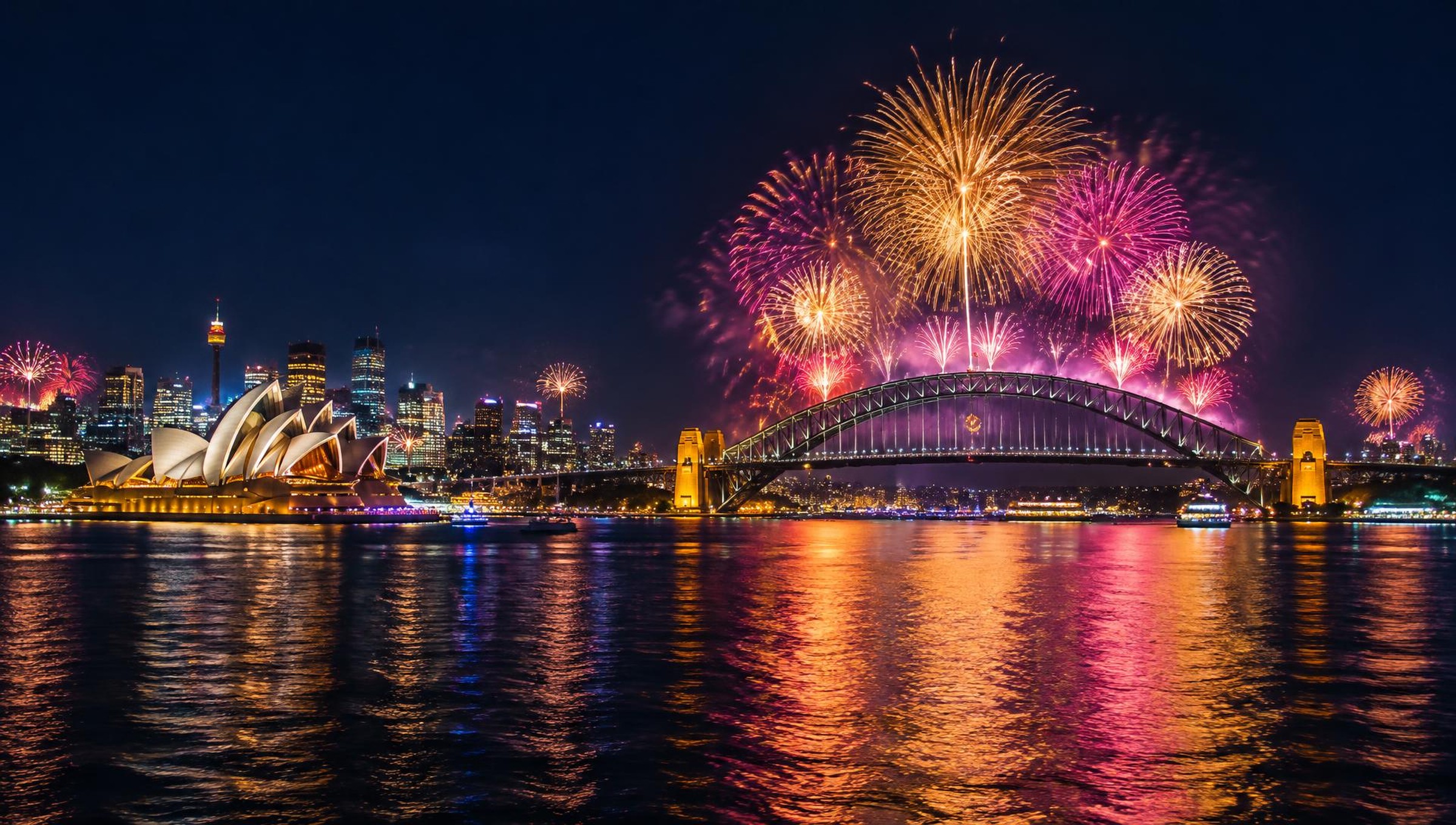 New Year's Eve fireworks over Sydney Harbour